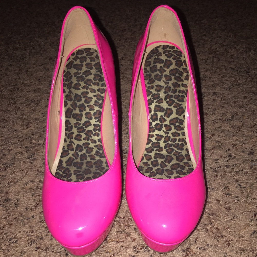 Hot Pink platform high heels, sz. 7